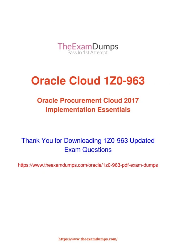 Oracle 1Z0-963 Practice Questions [2019 Updated]