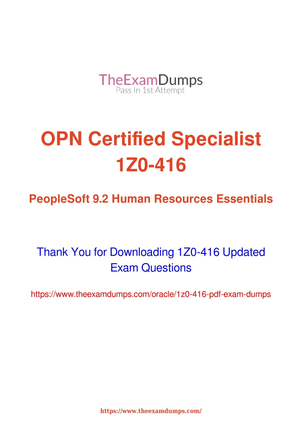 opn certified specialist 1z0 416