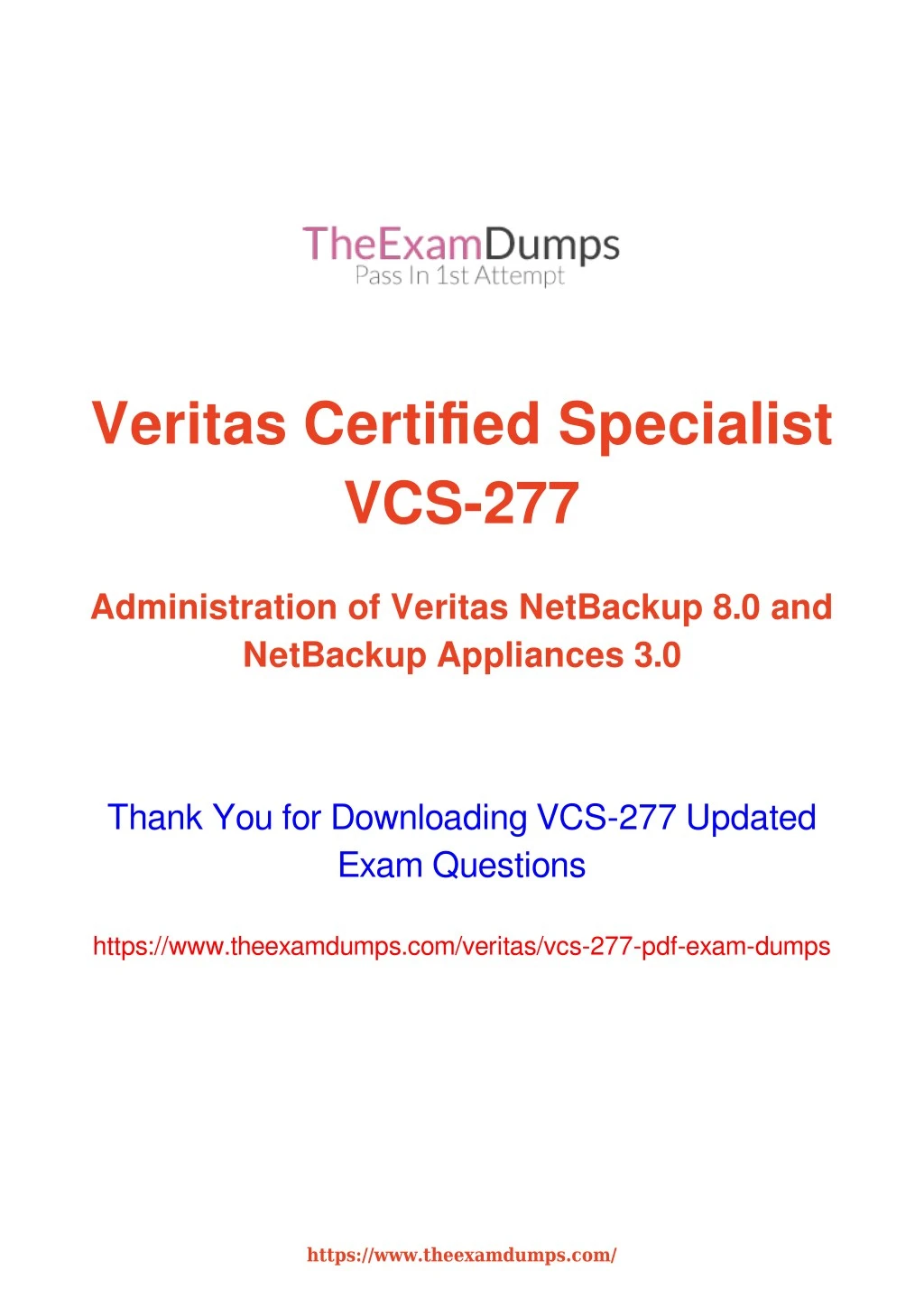 veritas certified specialist vcs 277