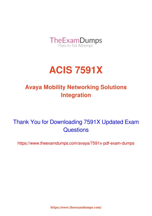 Avaya ACIS 7591X Practice Questions [2019 Updated]