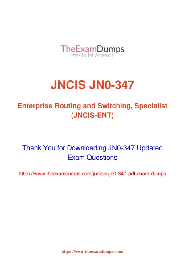 Juniper JN0-347 JNCIS-ENT Practice Questions [2019 Updated]