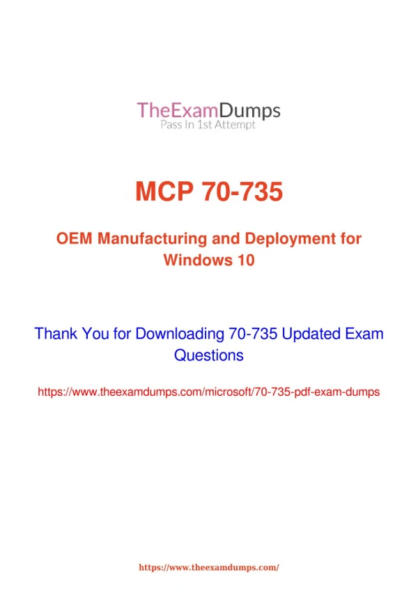 Microsoft MCP 70-735 OEM Practice Questions [2019 Updated]