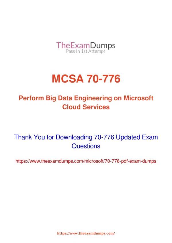 Microsoft MCSA 70-776 Practice Questions [2019 Updated]