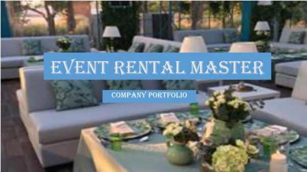 Event Rental Master Company Portfolio