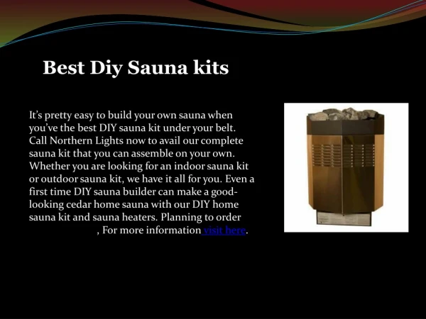 Best Diy Sauna Kits