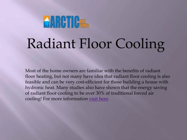 Top Quality Radiant Floor Cooling