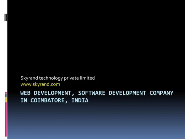 web development, software development company in Coimbatore, India