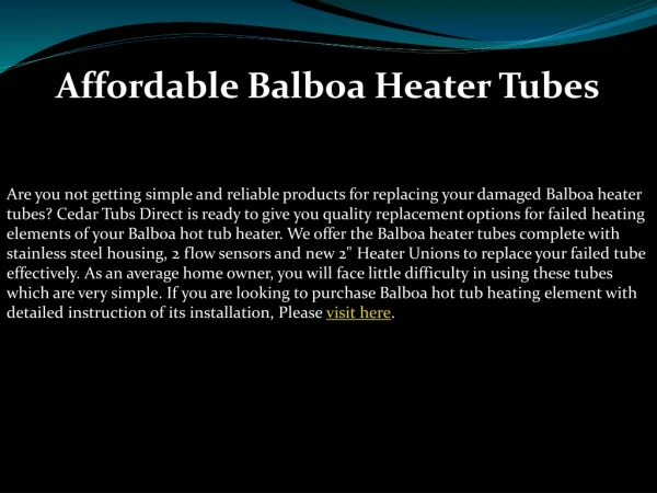 Affordable Balboa Heater Tubes