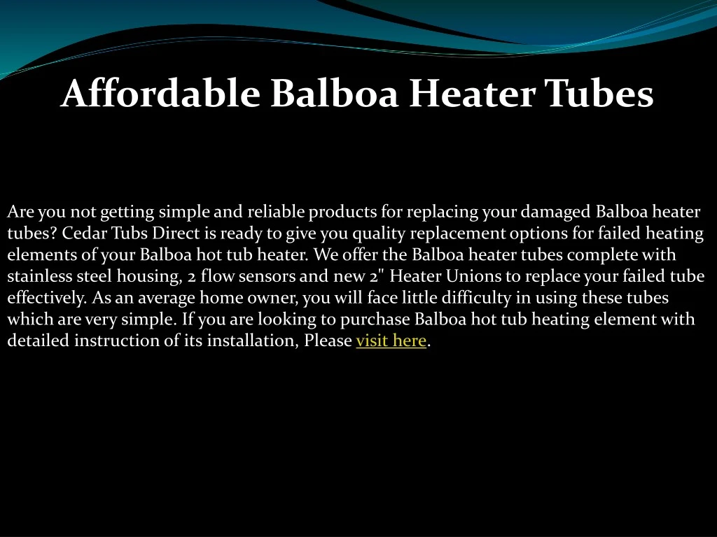 affordable balboa heater tubes