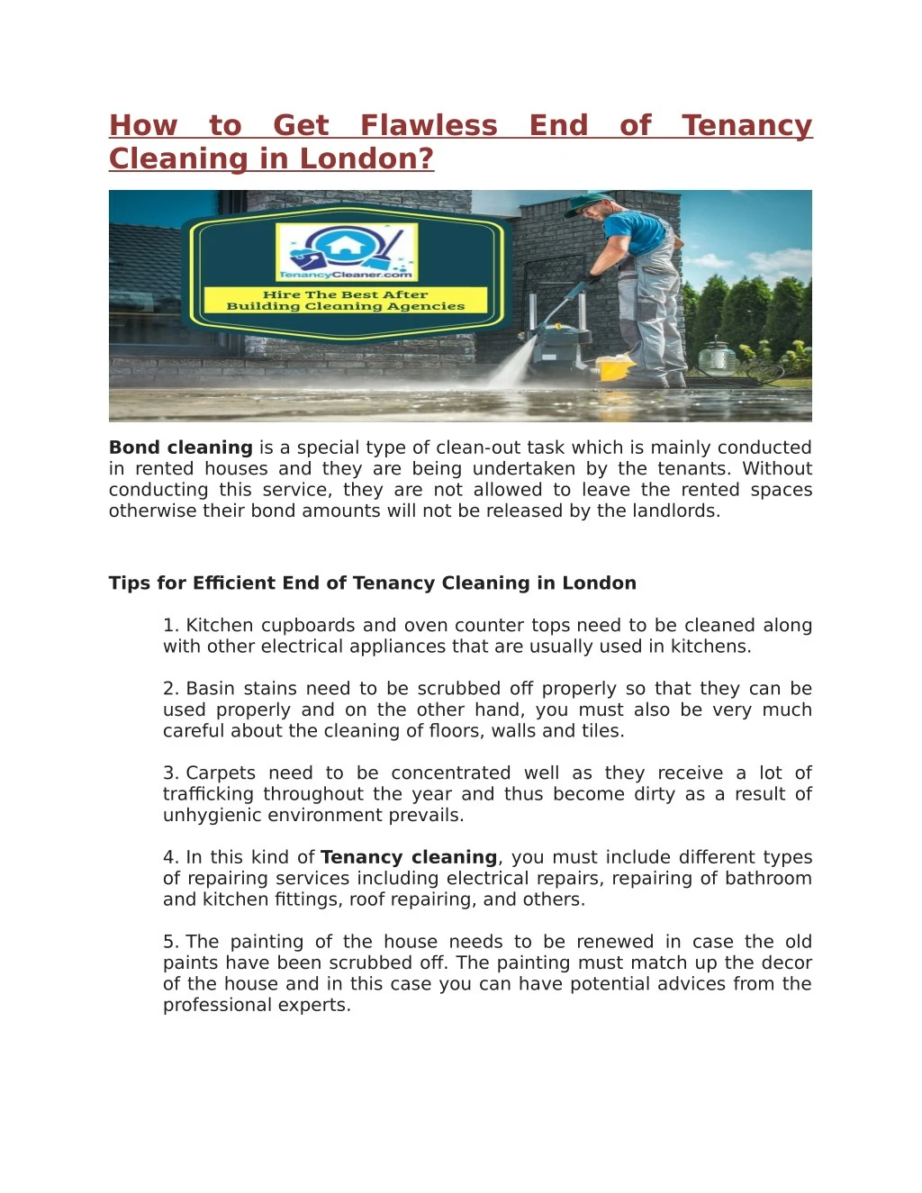 how to get flawless end of tenancy cleaning