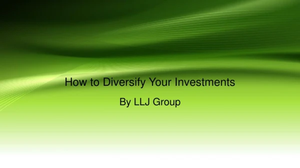 How to Diversify Your Investments
