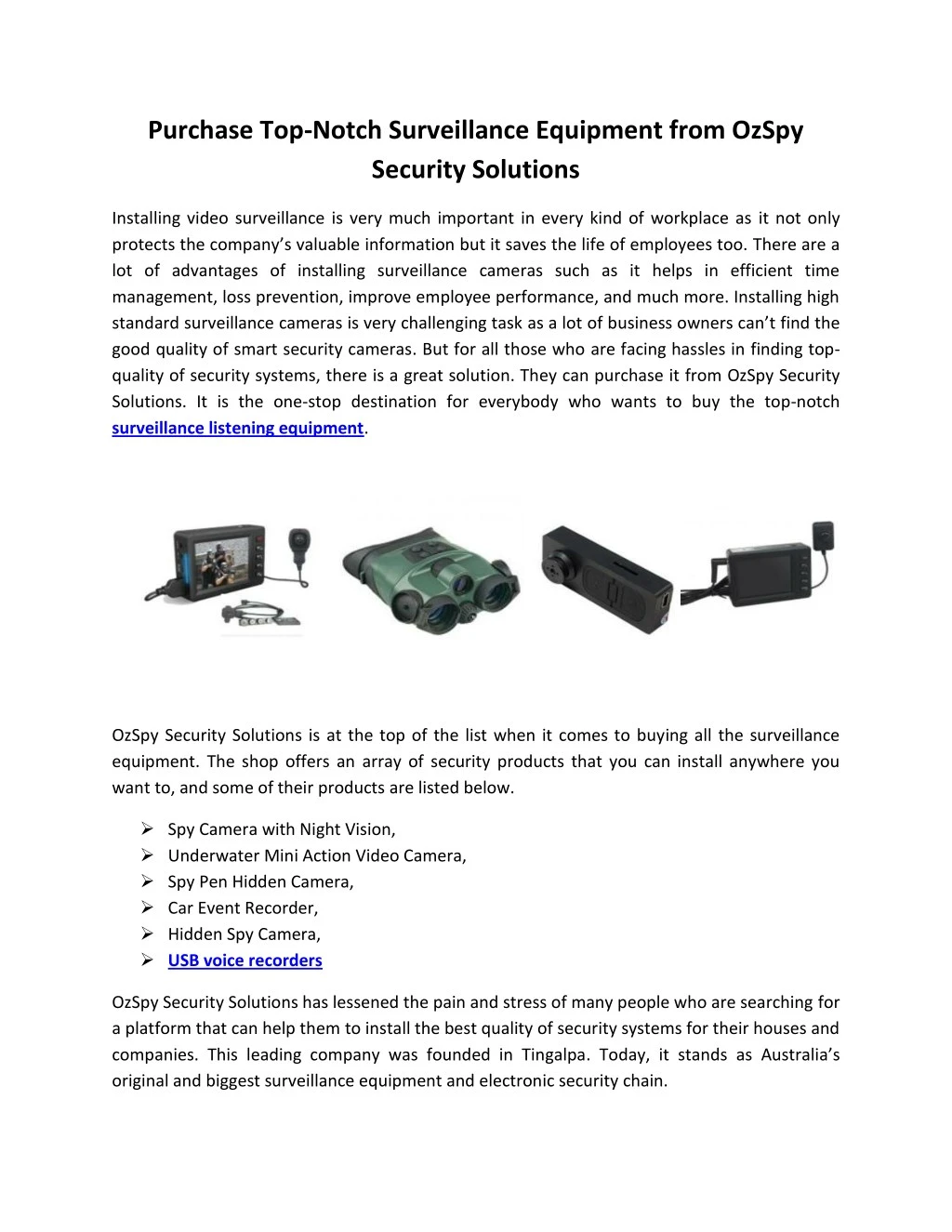 purchase top notch surveillance equipment from
