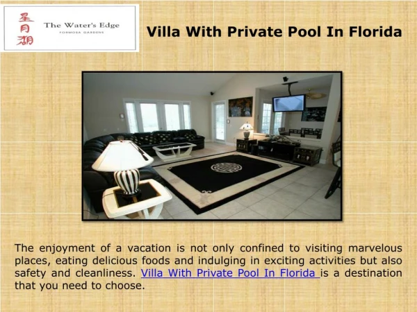 Villa With Private Pool In Florida