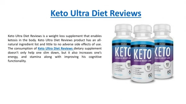 Keto Ultra Diet Reviews
