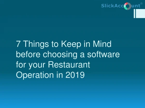 7 things to keep in mind before choosing a software for your Restaurant Operation in 2019