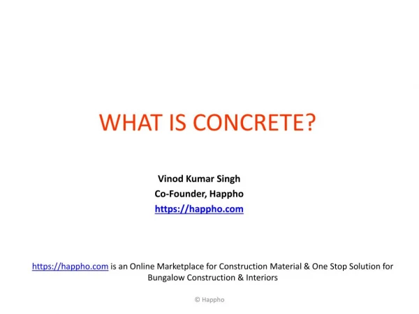 Concrete : Its Ingredients and Properties