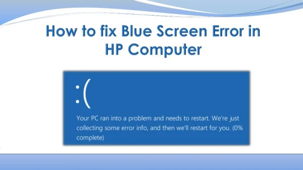 How to fix Blue Screen Error on HP Laptop