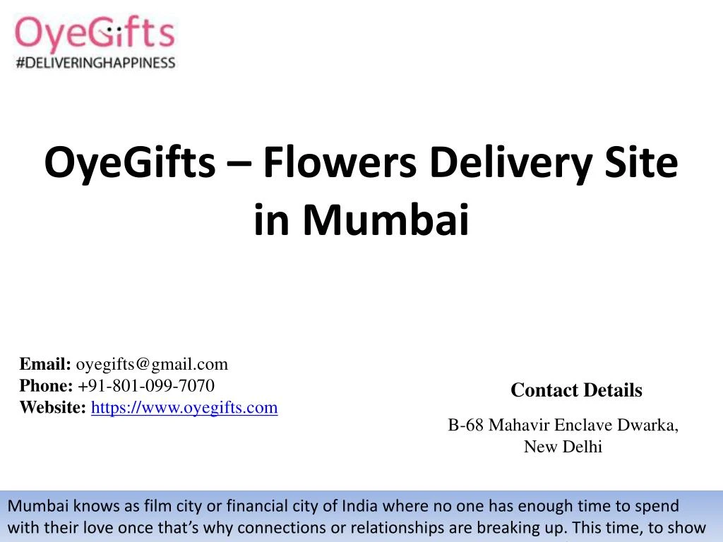 oyegifts flowers delivery site in mumbai