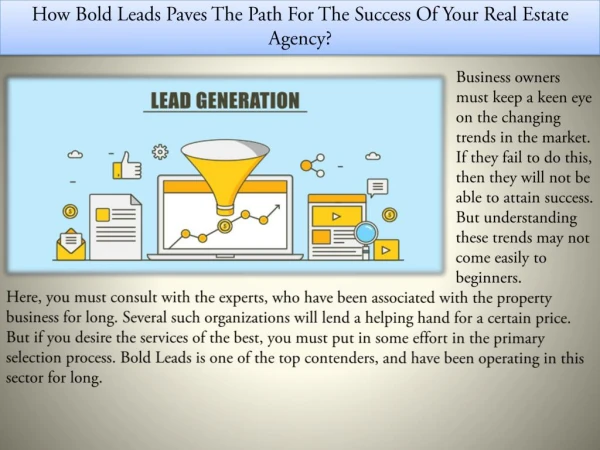 How Bold Leads Paves The Path For The Success Of Your Real Estate Agency?