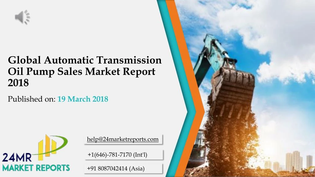global automatic transmission oil pump sales market report 2018