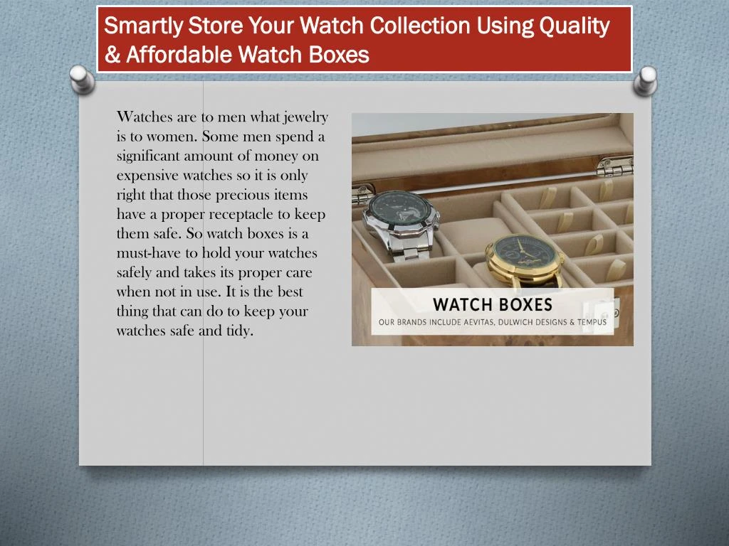smartly store your watch collection using quality