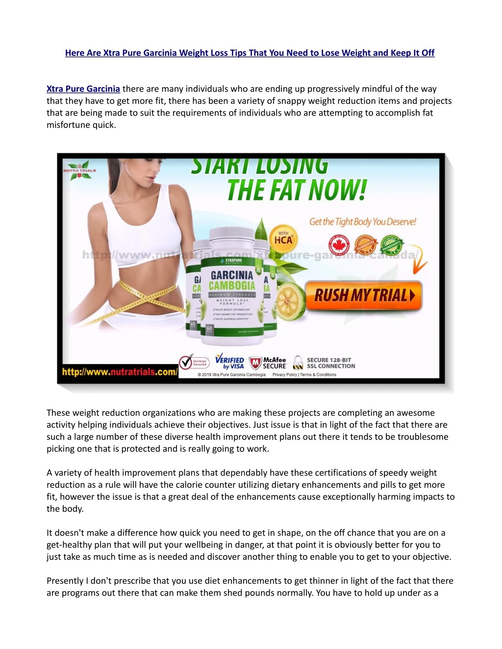 here are xtra pure garcinia weight loss tips that