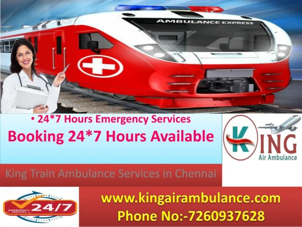 King Train Ambulance Services from Chennai and Raipur to Delhi