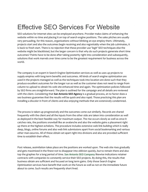 Effective SEO Services for Website