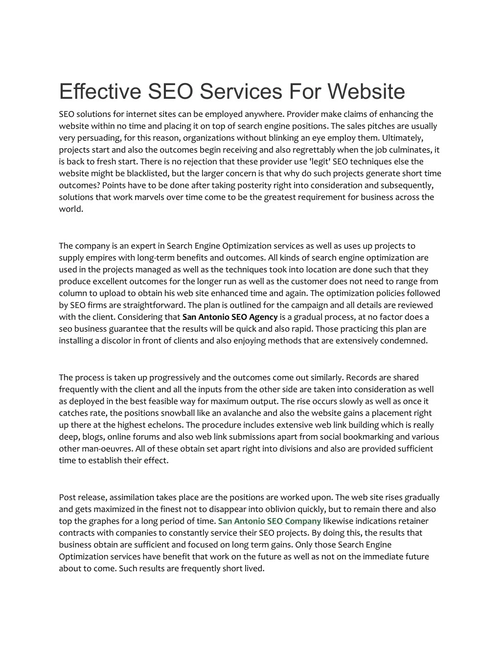 effective seo services for website