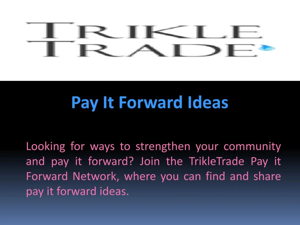 pay it forward ideas