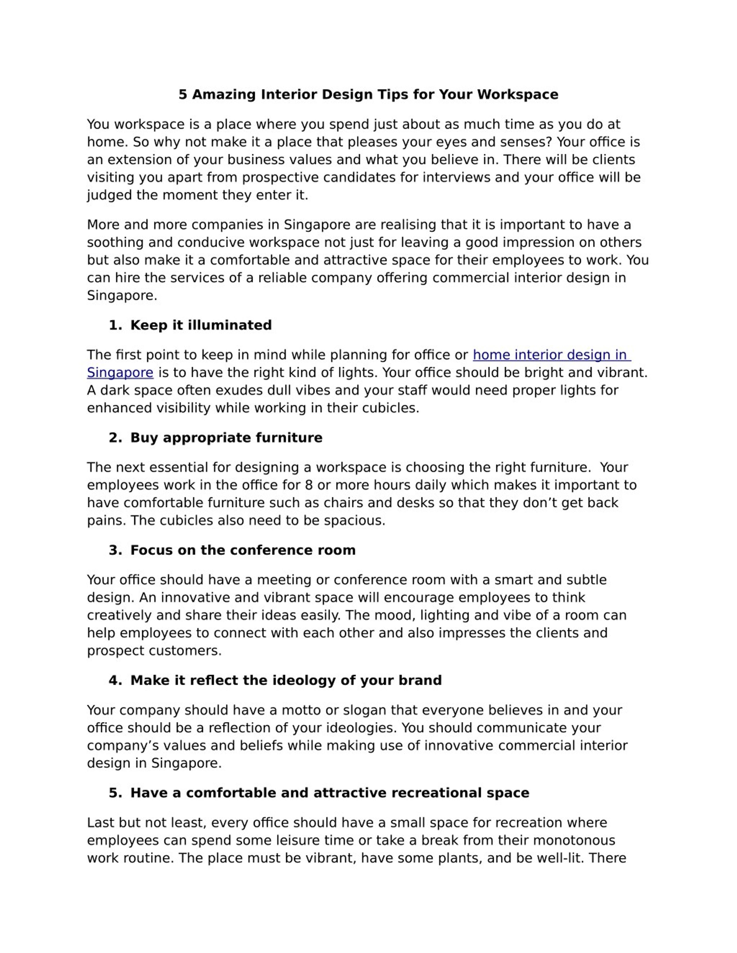 PPT - 5 Amazing Interior Design Tips for Your Workspace PowerPoint ...