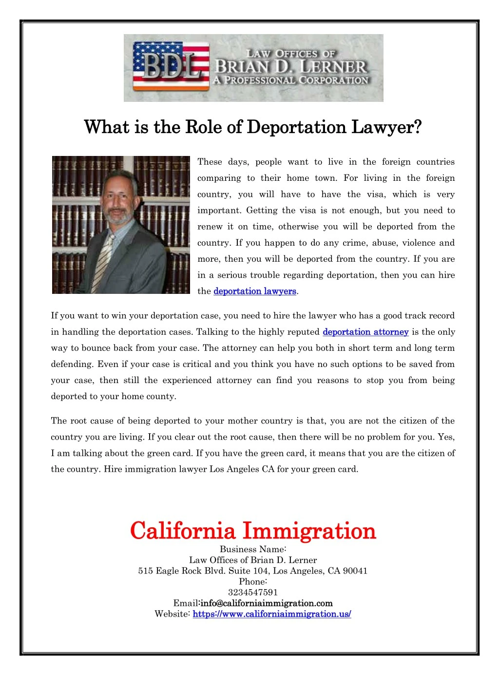 what is the role of deportation lawyer what