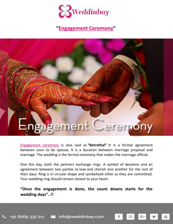 Best Engagement Ceremony at Weddinbay