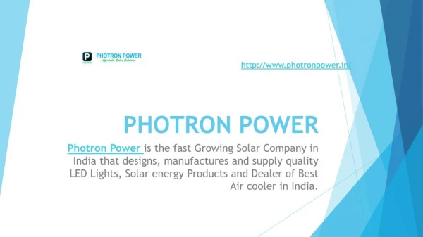 PHOTRON POWER: THE FAST GROWING SOLAR POWER COMPANY