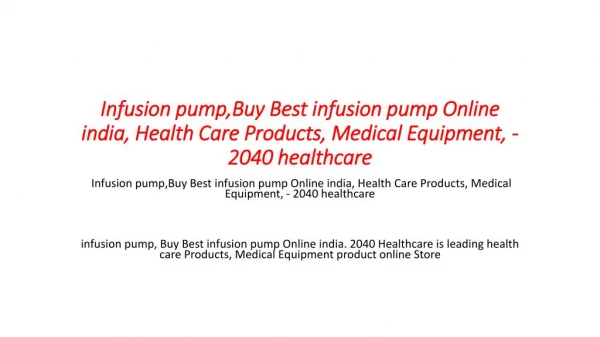 Infusion pump,Buy Best infusion pump Online india, Health Care Products, Medical Equipment, - 2040 healthcare