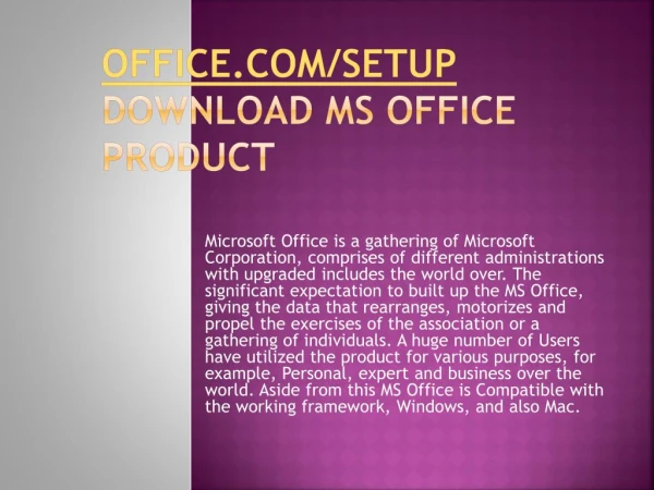 office com setup download ms office product