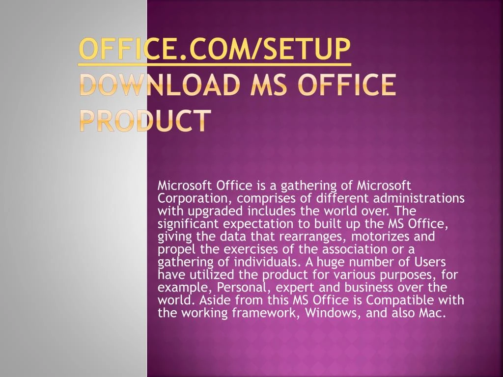 office com setup download ms office product