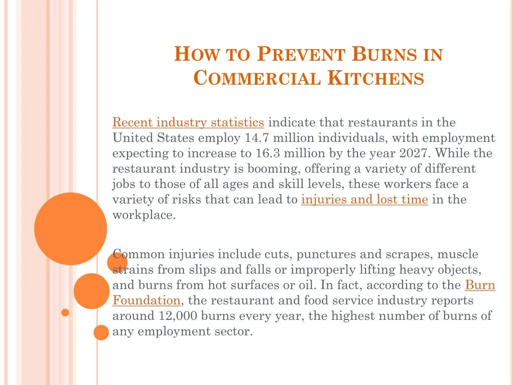 how to prevent burns in commercial kitchens