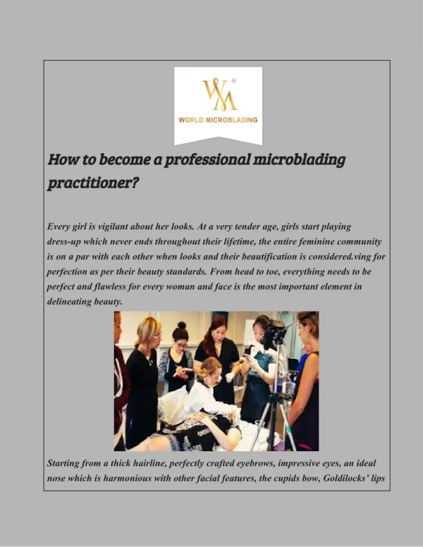 How to become a professional microblading practitioner?