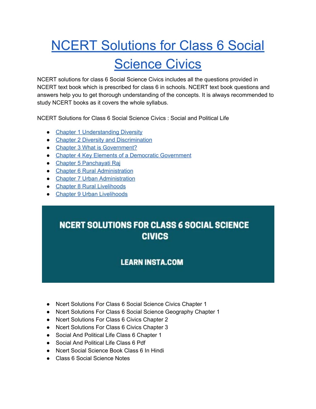 ncert solutions for class 6 social science civics