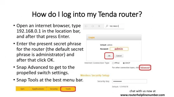 How do I log into my Tenda router?