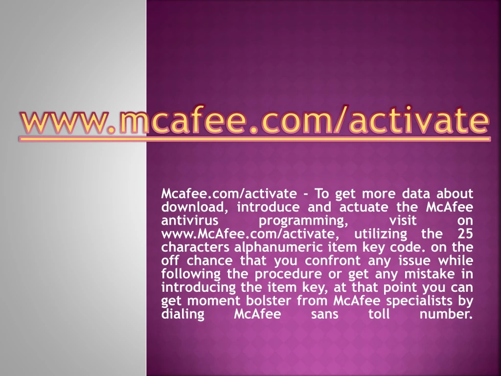 www mcafee com activate