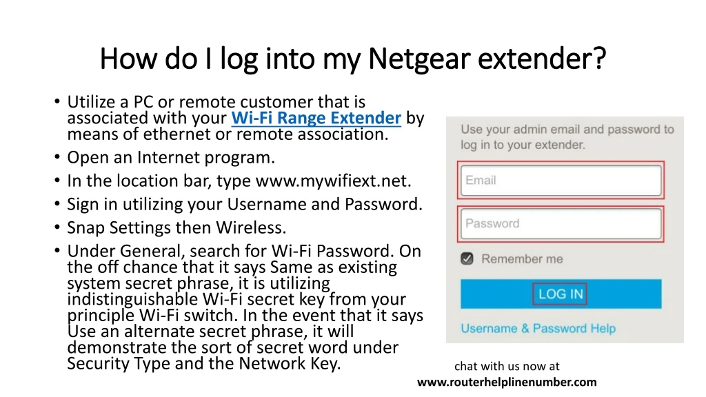 how do i log into my netgear extender
