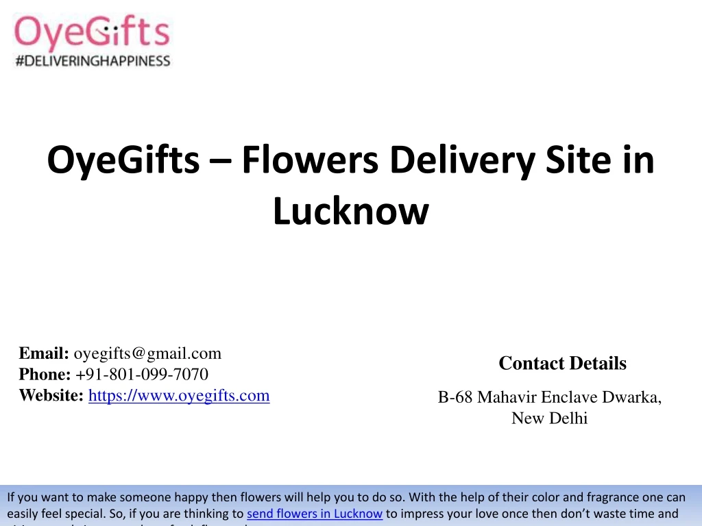 oyegifts flowers delivery site in lucknow