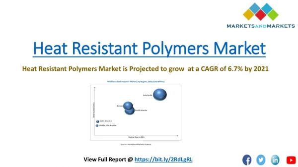 Heat Resistant Polymers Market is projected to reach a value of USD 16.67 Billion by 2021