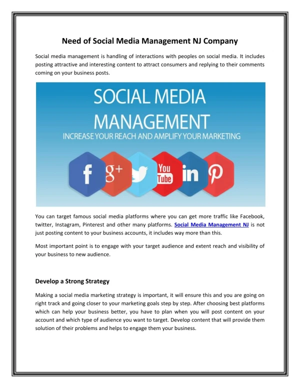Get Quality Audience with Social Media Management NJ