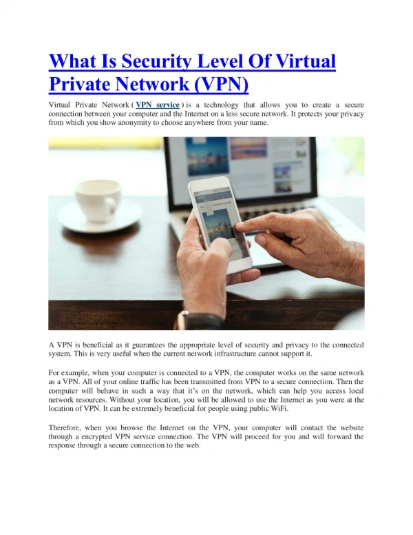 What Is Security Level Of Virtual Private Network (VPN)