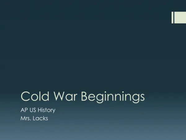 Cold War Beginnings