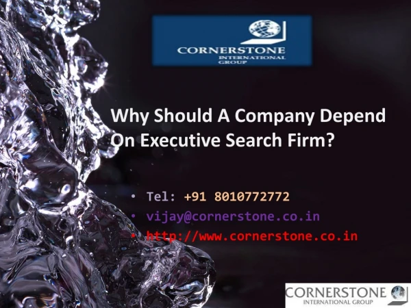 Why Should A Company Depend On Executive Search Firm?