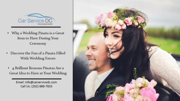 Why a Wedding Pinata is a Great Item to Have During Your Ceremony Party with DC Car Service